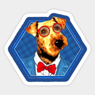 Hipster Airedale Terrier Sticker